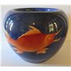 Image 1 : Chinese Ceramic Pot, Blue/Orange Koi Fish Motif 10.5" Tall