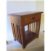 Image 2 : Wooden Square Side Table w/ 1 Drawer, Indonesia 17"x 15"x 20" Tall