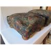 Image 2 : Qty 2  Footstools w/Bun Feet & Tapestry Upholstery 16"x 13"x 9" H