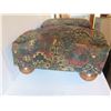 Image 3 : Qty 2  Footstools w/Bun Feet & Tapestry Upholstery 16"x 13"x 9" H