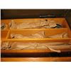 Image 10 : Vintage U.S. Trunk w/ Coffeepot, Dishes & Utensils 17.75"x 13.75"x 14.5"H
