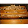 Image 14 : Vintage U.S. Trunk w/ Coffeepot, Dishes & Utensils 17.75"x 13.75"x 14.5"H