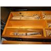 Image 9 : Vintage U.S. Trunk w/ Coffeepot, Dishes & Utensils 17.75"x 13.75"x 14.5"H