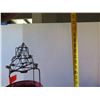 Image 9 : Chinese Lantern, Metal Wire Frame & Red Fabric Shade w/Stand 30" Tall