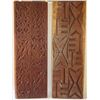 Image 1 : Qty 2 Wood Carved Panels Signed M Chun 36" x 12"