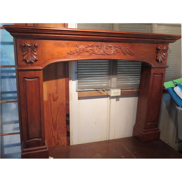 Wooden Fireplace Mantel w/ Raised Design Instructions included 47" x 65" x 10"