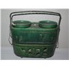 Image 1 : Asian Ceramic w/ Metal Handle Bird Motif Green Stamped Fujibayashi  7" Tall