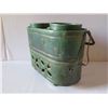 Image 2 : Asian Ceramic w/ Metal Handle Bird Motif Green Stamped Fujibayashi  7" Tall