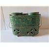 Image 4 : Asian Ceramic w/ Metal Handle Bird Motif Green Stamped Fujibayashi  7" Tall