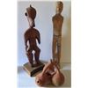 Image 2 : Wooden Clay and Carved Wood Figures, Form & Small Plate