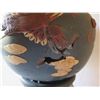 Image 10 : Asian Vase on Matching Stand, Raised Animal Motifs, Damaged