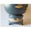 Image 11 : Asian Vase on Matching Stand, Raised Animal Motifs, Damaged