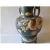 Image 15 : Asian Vase on Matching Stand, Raised Animal Motifs, Damaged