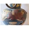 Image 9 : Asian Vase on Matching Stand, Raised Animal Motifs, Damaged