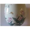 Image 3 : Asian Porcelain Vase w/Wooden Stand Floral Motif  & Chinese Characters Maker's Mark 19" Tall