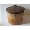 Image 2 : Wooden Lidded Jar  w/ Inlaid Floral Motif 7" Tall