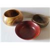 Image 1 : Qty 3 Turned Wooden Bowls, Misc Wood, Signed