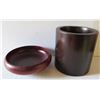 Image 1 : Qty 2 Wooden Bowl and Cup, Black Painted Asian Design Maker's Mark