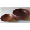 Image 1 : Qty 2 Turned Wooden Bowls, Koa House of Kalai 13" Dia, Kamani House of Kalai 7.5" Dia