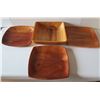 Image 1 : Qty 4 Wooden Serving Platters, Kamani Square 10" W
