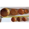 Image 1 : Qty 7 Turned Wooden Bowls, Misc Sizes  New Zealand  Kauri  Signed