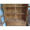 Image 10 : Tall Wooden Cabinet w/ Glass Doors, 5 Shelves 2 Drawers 36" x 13" x 79"