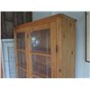 Image 2 : Tall Wooden Cabinet w/ Glass Doors, 5 Shelves 2 Drawers 36" x 13" x 79"