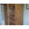 Image 3 : Tall Wooden Cabinet w/ Glass Doors, 5 Shelves 2 Drawers 36" x 13" x 79"