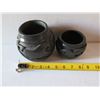 Image 18 : Qty 2 Santa Clara Blackware Vases w/Raised Design Signed Margaret Tafoya