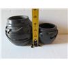 Image 19 : Qty 2 Santa Clara Blackware Vases w/Raised Design Signed Margaret Tafoya