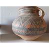 Image 13 : Qty 4 Painted Clay Vases, 3 w/ Handles, Misc Sizes