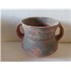Image 16 : Qty 4 Painted Clay Vases, 3 w/ Handles, Misc Sizes