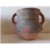 Image 18 : Qty 4 Painted Clay Vases, 3 w/ Handles, Misc Sizes