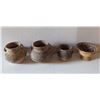 Image 1 : Qty 4 Painted Clay Vases, 3 w/ Handles, Misc Sizes