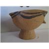 Image 26 : Qty 4 Painted Clay Vases, 3 w/ Handles, Misc Sizes