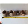 Image 28 : Qty 4 Painted Clay Vases, 3 w/ Handles, Misc Sizes