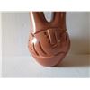 Image 8 : Native American Indian Wedding Vase, Terracotta Inscribed Design 10.5" Tall Signed