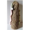 Image 1 : Wood Stump w/Painted Clay Lizard & Snake 8" Tall