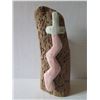 Image 2 : Wood Stump w/Painted Clay Lizard & Snake 8" Tall