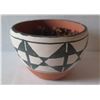 Image 1 : Native American Indian Clay Bowl, Black/White Handpainted Signed 3" Tall