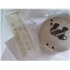 Image 2 : Qty 3 White Stone w/ Bear Design Signed, Raw Crystal Piece, Wood Carved Zuni Female Figurine