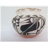 Image 8 : Native American Indian Clay Vase w/ Fluted Edge, 6" Tall