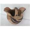 Image 2 : Native American Indian Clay Vase w/ Fluted Edge, 6" Tall