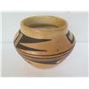 Image 2 : Native American Indian Small Clay Jar, Black Geometric 4" Tall
