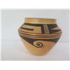 Image 8 : Native American Indian Small Clay Jar, Black Geometric 4" Tall