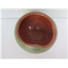 Image 2 : Ceramic Pot w/ Free Form Lip, Green/Rust, Signed 3.5" Tall