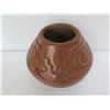 Image 2 : Native American Indian San Ildefonso Pueblo Clay Vase, Inscribed Signed Adelphia 4" Tall