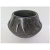 Image 2 : Native American San Ildefonso Pueblo Ceramic Pot w/ Raised Geometric Motif, Signed 3" Tall