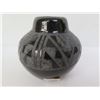 Image 2 : Native American Indian Acoma Pueblo Ceramic Vase, Etched  Black Signed R Martinez 3.25" Tall