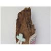 Image 2 : Qty 2 Figurines, Wood w/ Ceramic Designs, Clay House Figurine From Peru